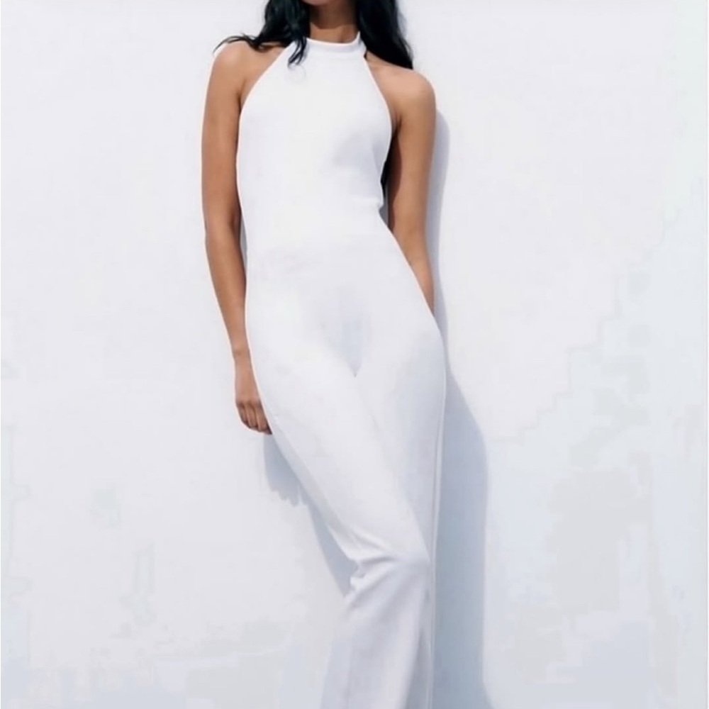 Zara White Halter Neck Bodysuit